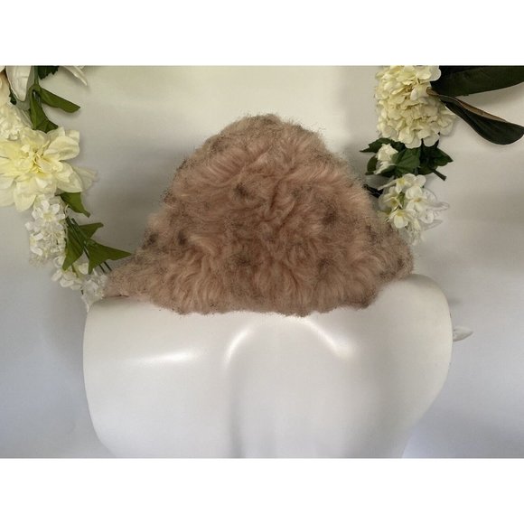 Vintage Faux Fur Shaggy Shrug Wrap Cape Stole Pink and Gray Stay Put 46" X 7"‎ - Picture 7 of 16